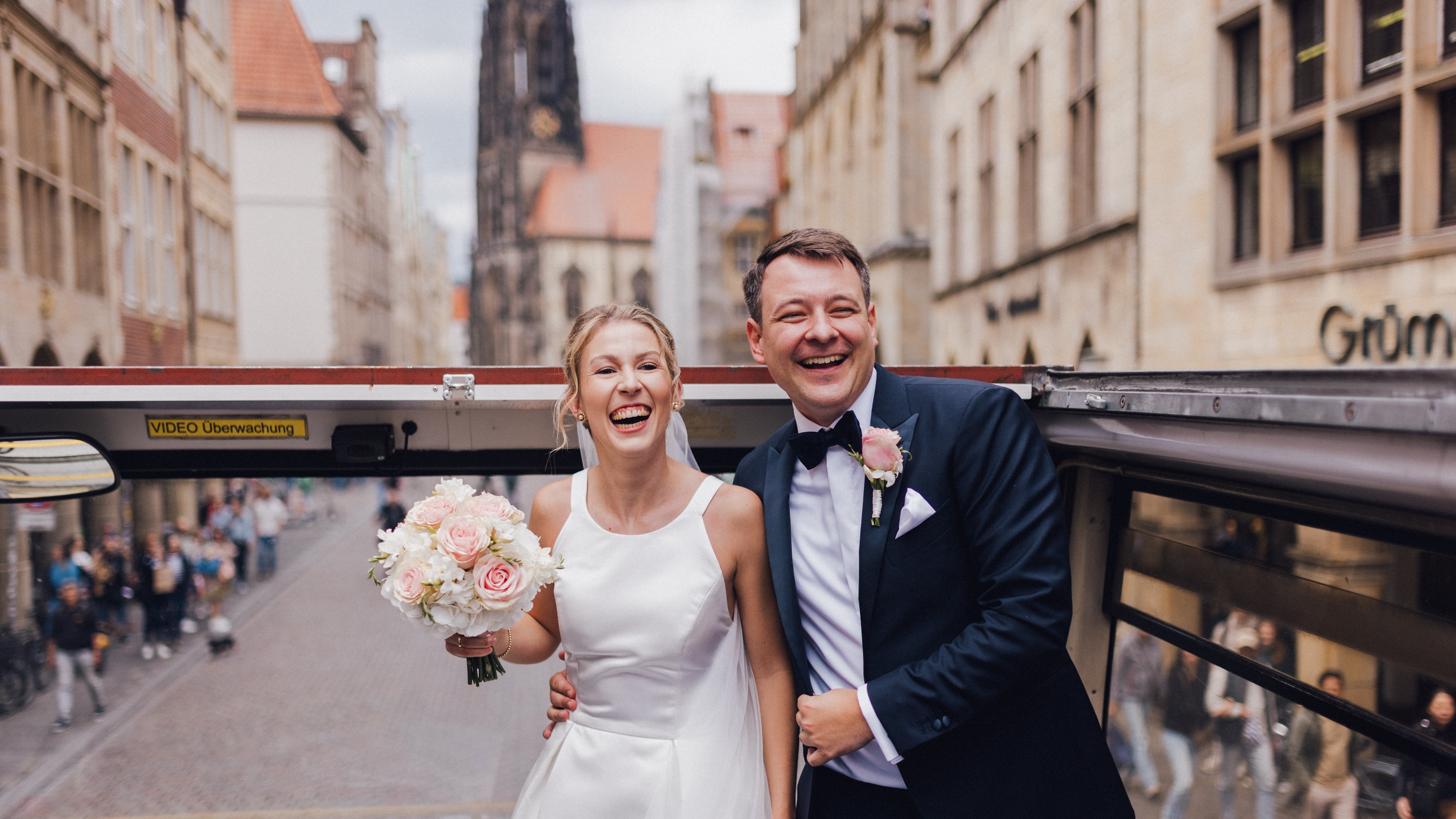 Hochzeit Doppeldecker Cabrio Prinzipalmarkt